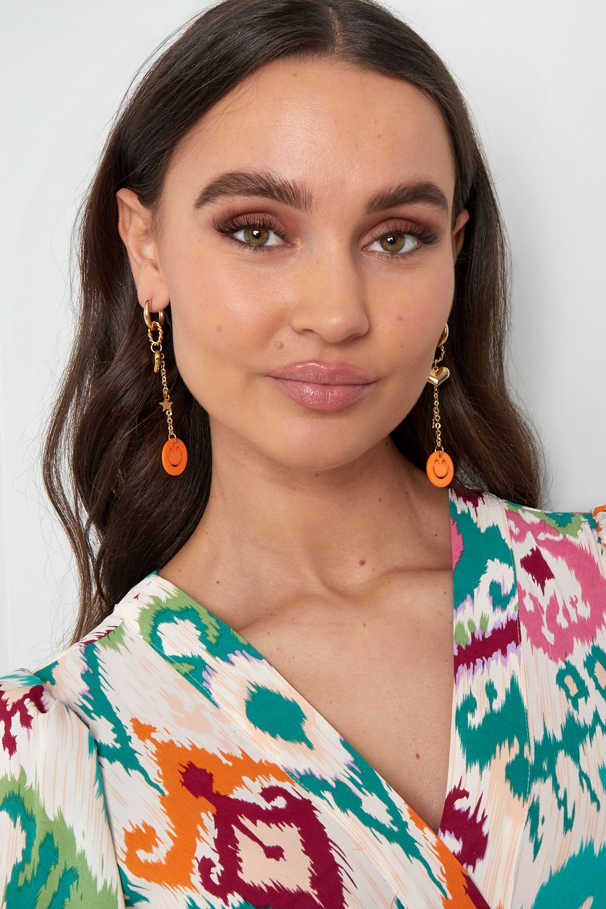 Ohrringe Smiley Bunt - Orange - Dutch Atelier