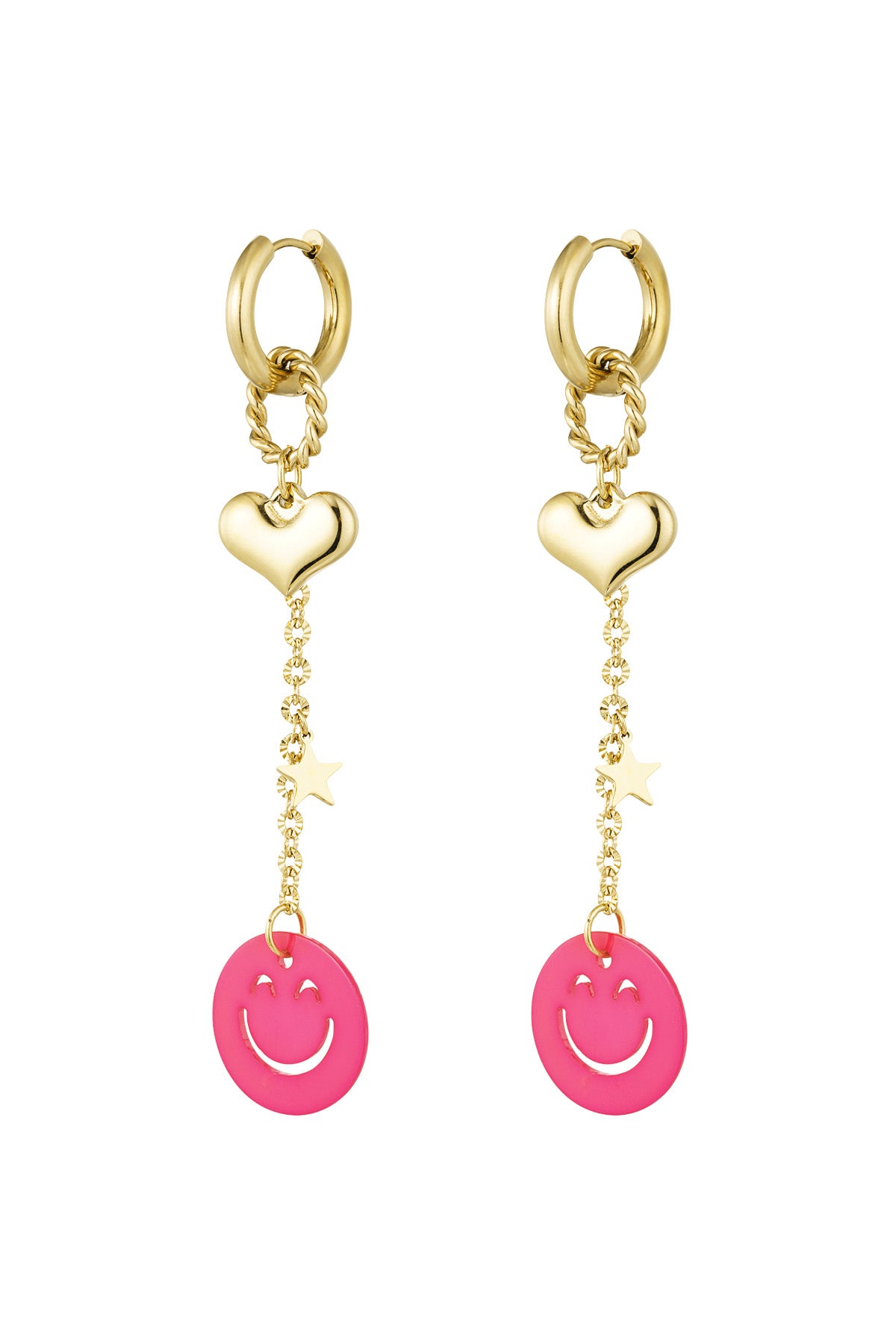 Ohrringe Smiley Bunt - Pink - Dutch Atelier