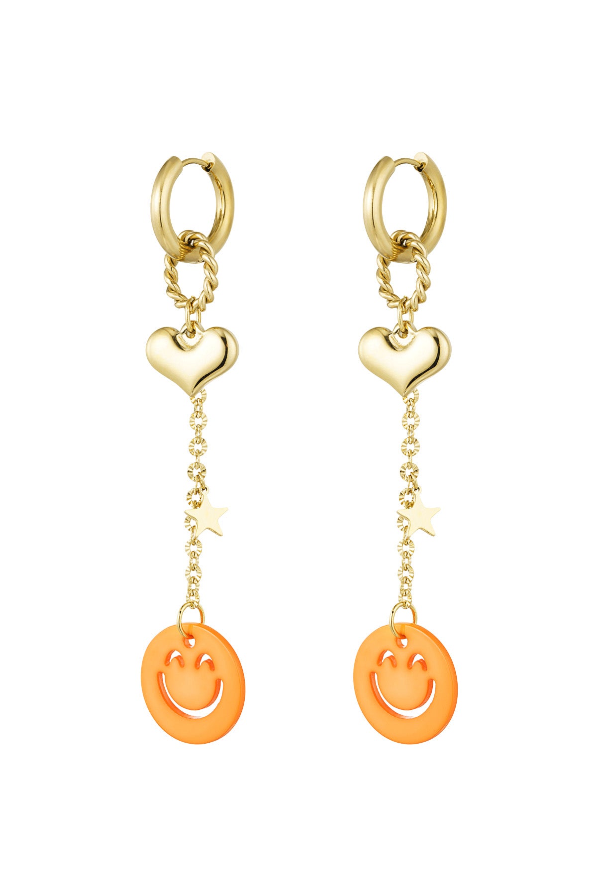 Ohrringe Smiley Bunt - Orange - Dutch Atelier
