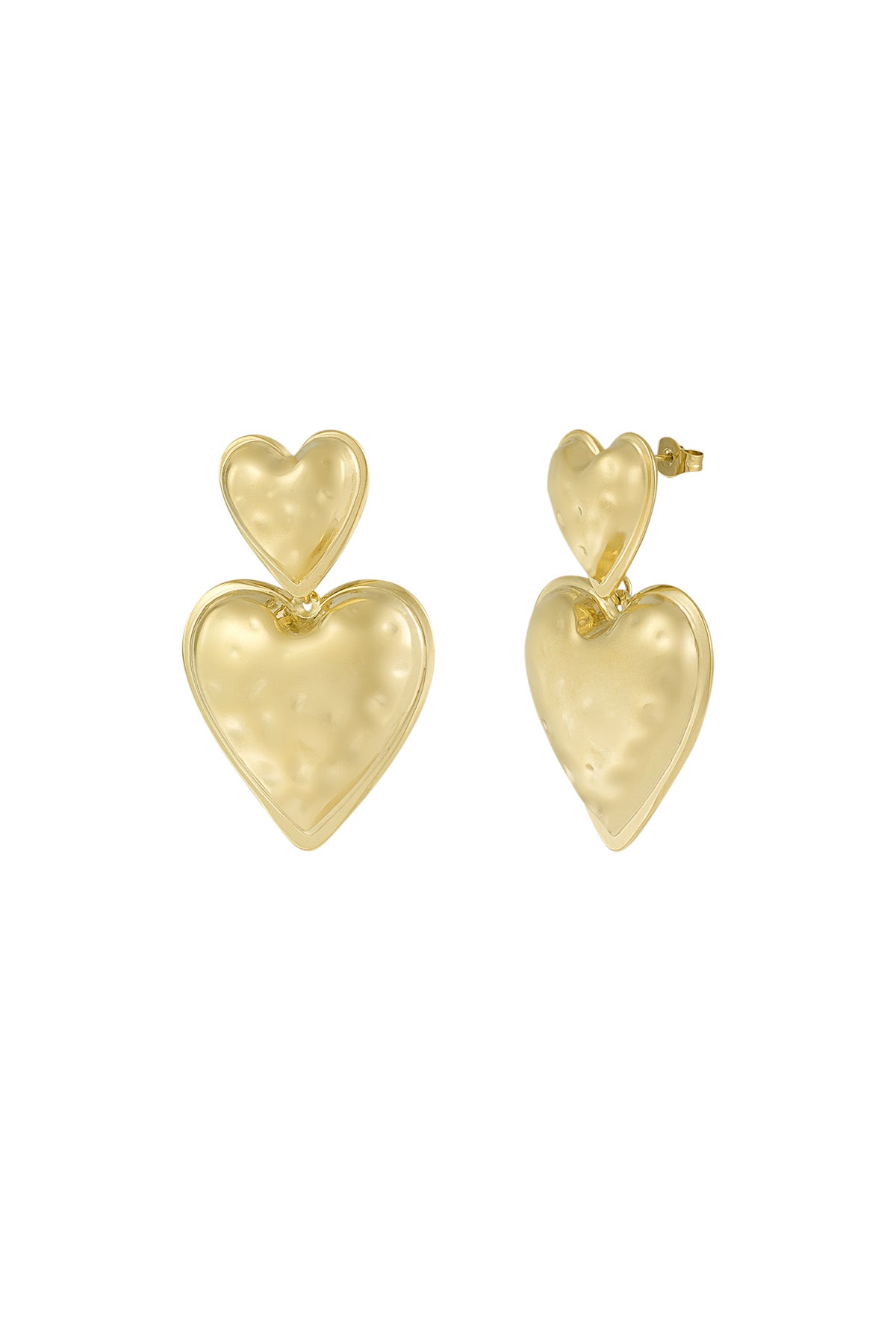 Herz Duo Ohrringe "Ellemijn" - Gold - Dutch Atelier