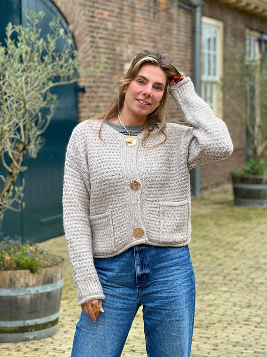 Cardigan Evi - Hell Taupe - Dutch Atelier