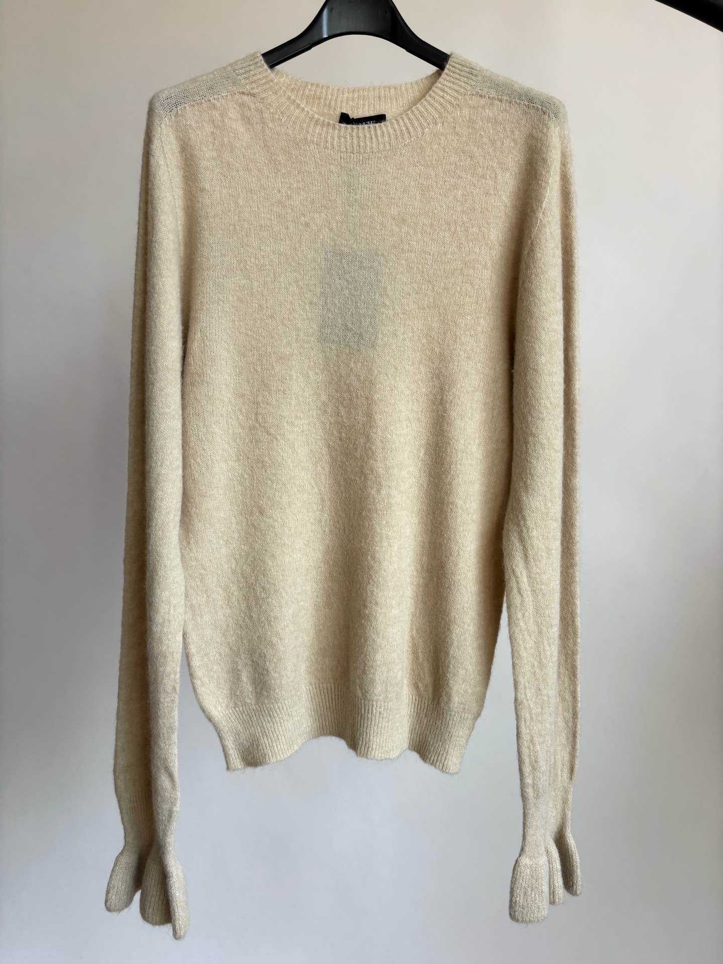 Dutch Atelier Loulou Strickpullover mit Trompetenärmel in Beige, Produktbild
