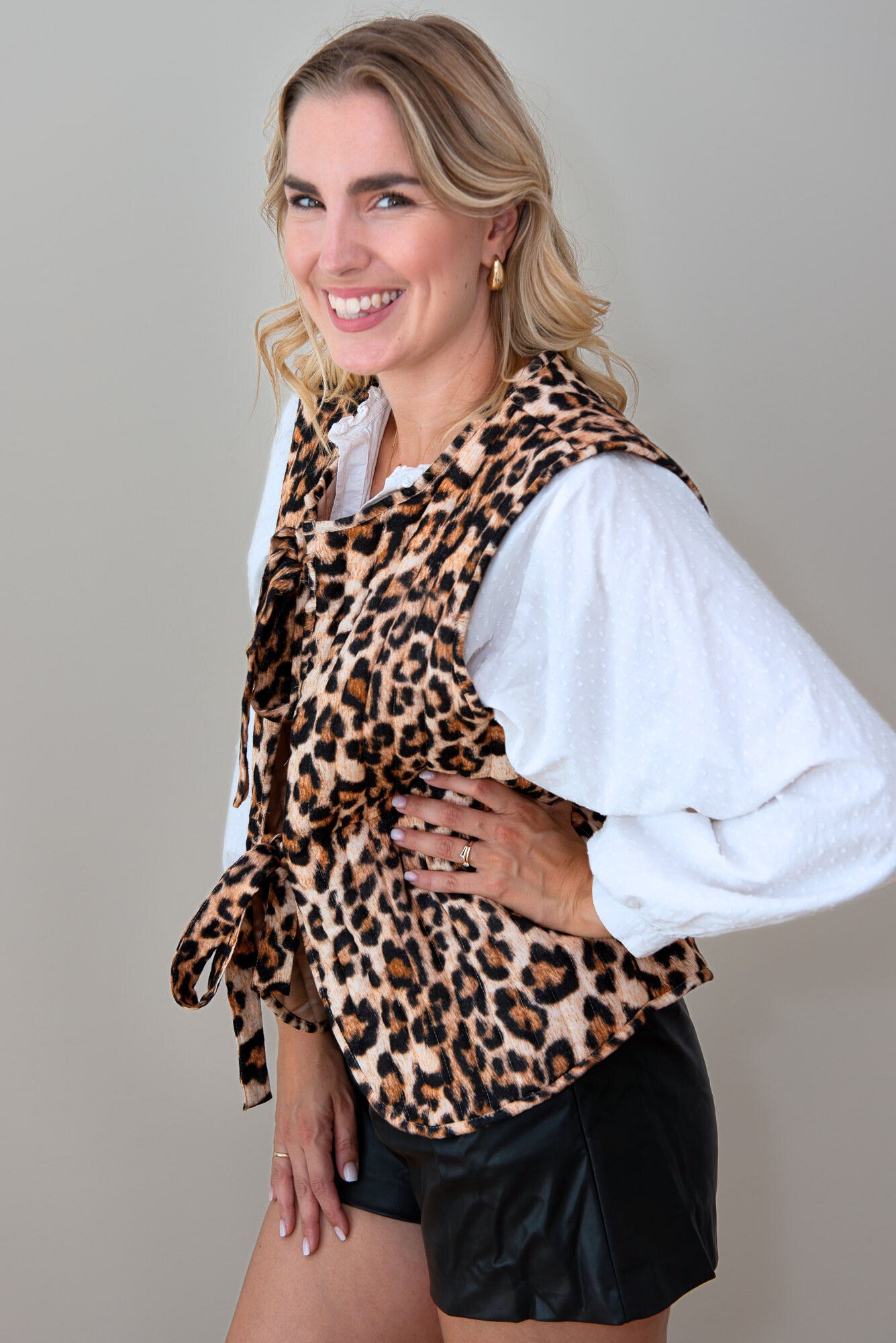 Gefütterte Weste im Leopardenmuster - Dutch Atelier