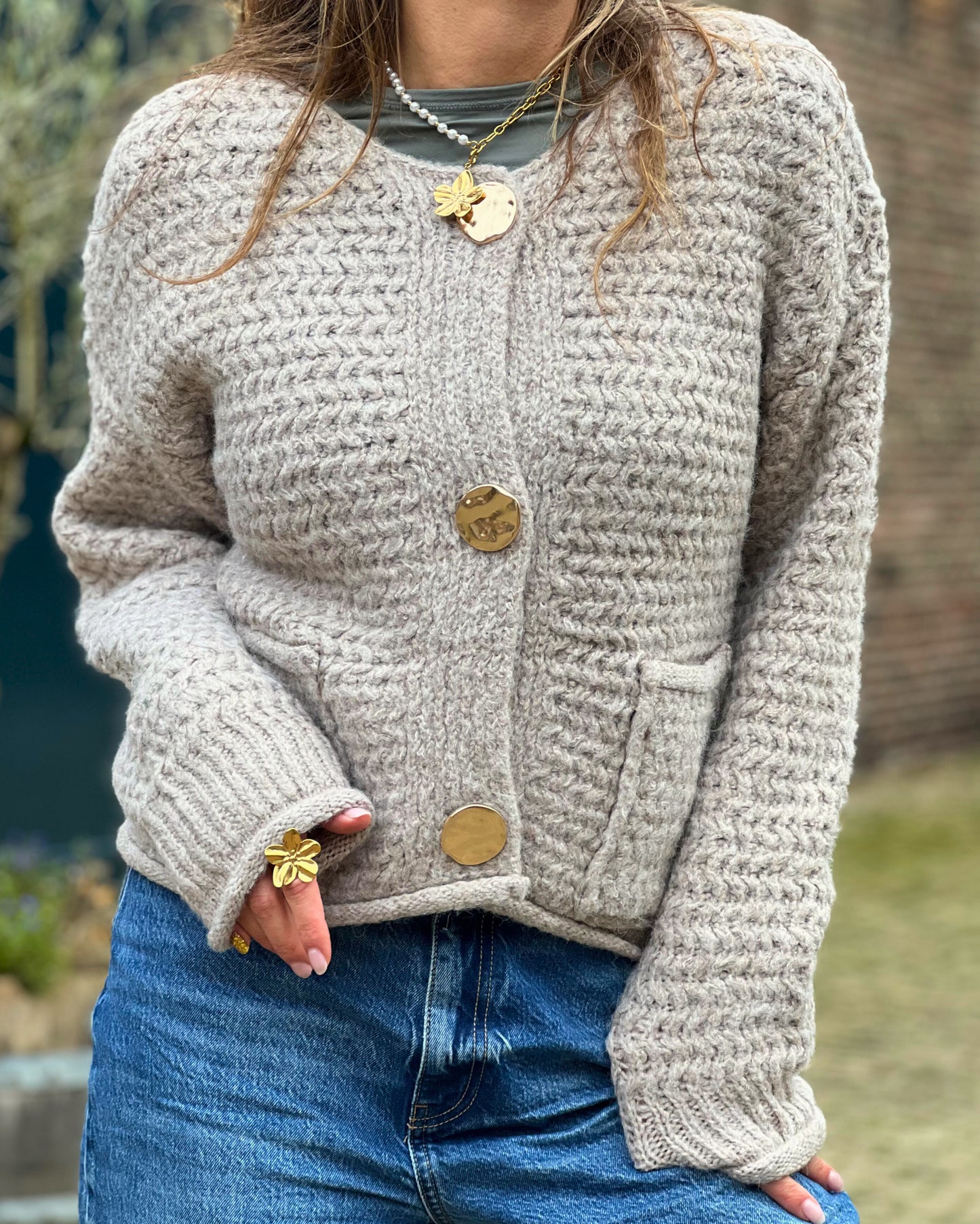 Cardigan Evi - Hell Taupe - Dutch Atelier