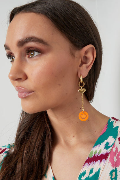 Ohrringe Smiley Bunt - Orange - Dutch Atelier