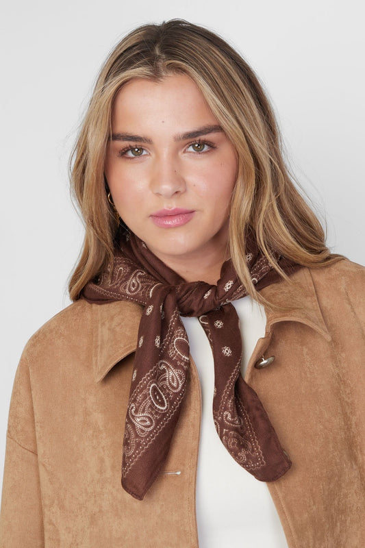 Tuch „Amsterdam“ Braun mit Print - Dutch Atelier