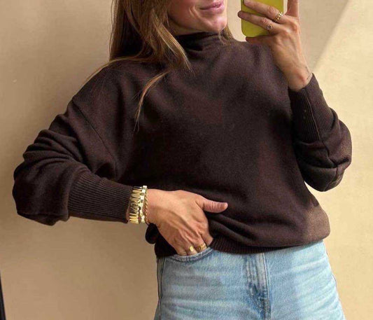 Dutch Atelier Cato Rollkragen Pullover Schoko Braun, Modell