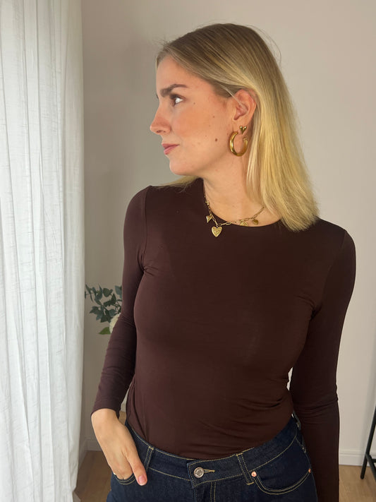 Produkt Bild Basic Oberteil Claire Dunkelbraun, Dutch Atelier