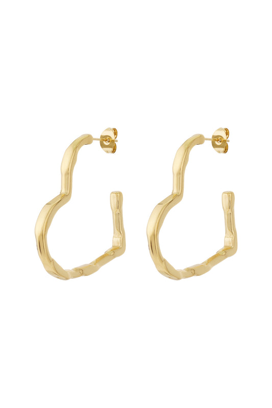 Herz Ohrringe Dutch Atelier Edelstahl Modeschmuck Gold