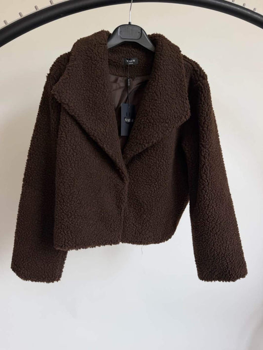 Teddy Jacke in warmem Schokobraun