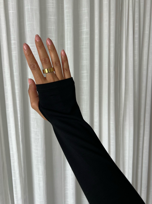 Nahaufnahme des Ärmels vom Wraptop Lisa